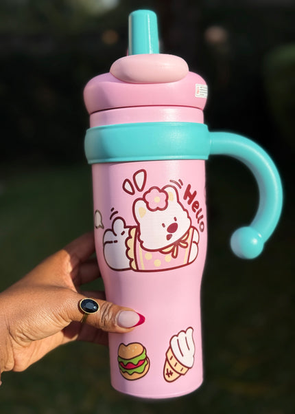 Kids & School Vacuum Stainless Steel Straw Tumbler Mug (860ml)