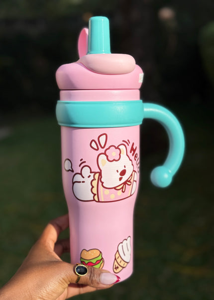 Kids & School Vacuum Stainless Steel Straw Tumbler Mug (860ml)