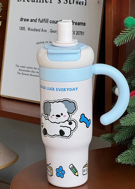 Kids & School Vacuum Stainless Steel Straw Tumbler Mug (860ml)