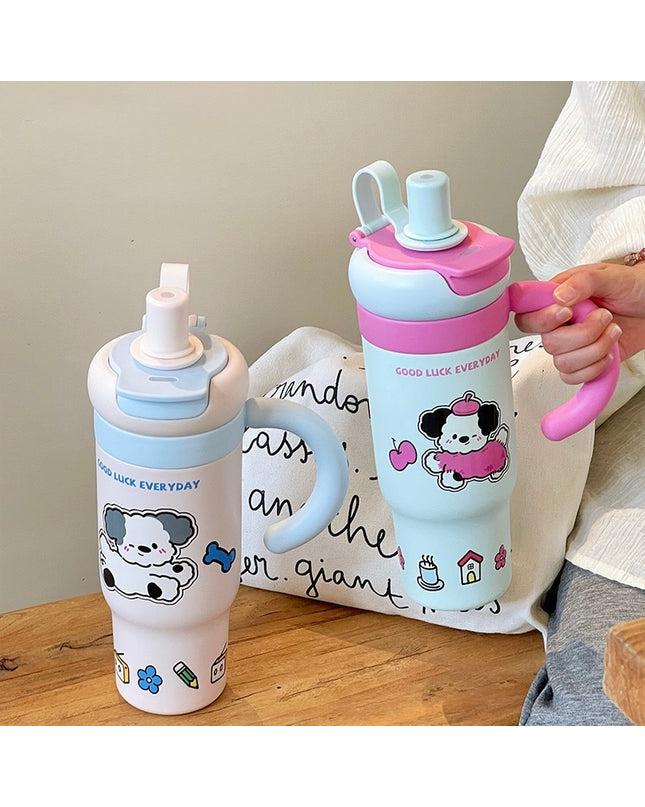 Kids & School Vacuum Stainless Steel Straw Tumbler Mug (860ml)