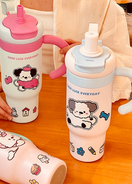Kids & School Vacuum Stainless Steel Straw Tumbler Mug (860ml)