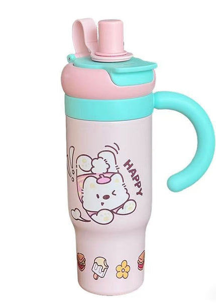 Kids & School Vacuum Stainless Steel Straw Tumbler Mug (860ml)