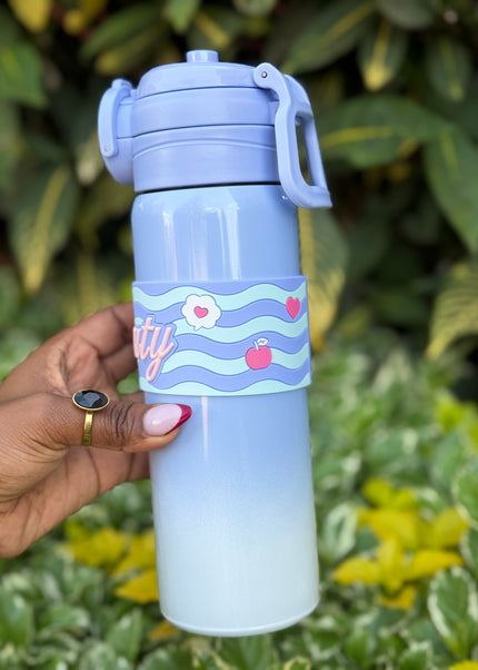 Kids Stainless Steel Water Bottle with Silicone Grip Band