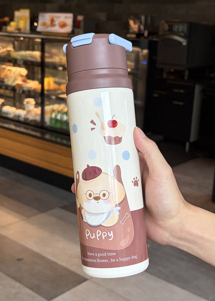 Kids Slim Stainless Steel Vacuum Water Bottle with Carry Loop