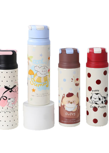 Kids Slim Stainless Steel Vacuum Water Bottle with Carry Loop