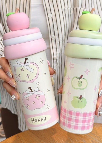 Kids Stainless Steel Vacuum Water Bottle with 3D Fruit Cap