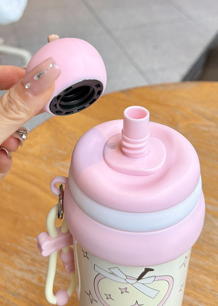 Kids Stainless Steel Vacuum Water Bottle with 3D Fruit Cap