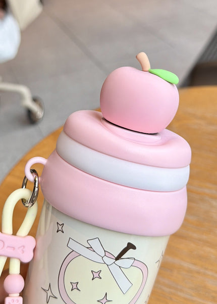 Kids Stainless Steel Vacuum Water Bottle with 3D Fruit Cap