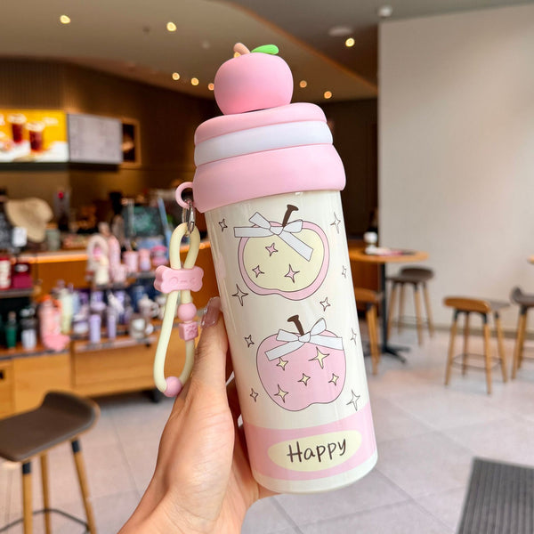 Kids Stainless Steel Vacuum Water Bottle with 3D Fruit Cap