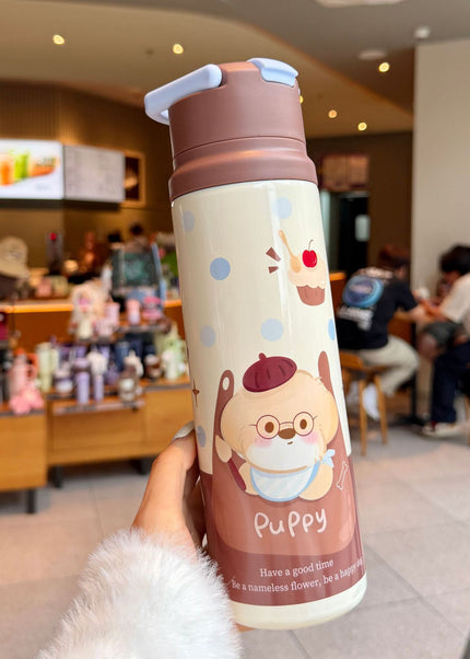 Kids Slim Stainless Steel Vacuum Water Bottle with Carry Loop