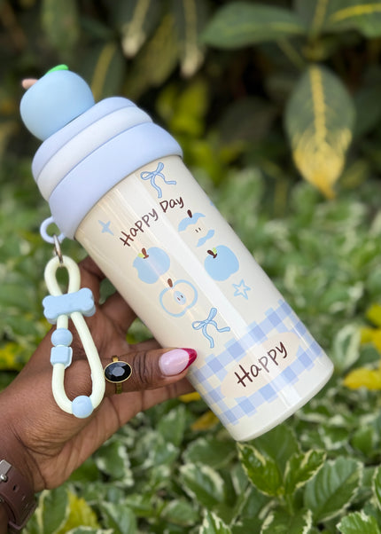 Kids Stainless Steel Vacuum Water Bottle with 3D Fruit Cap