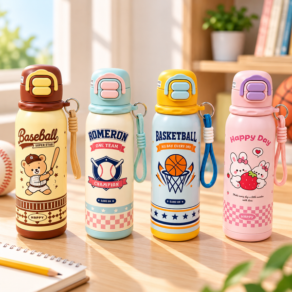 Kids 316L Stainless Steel Dual-Drinking Insulated Water Bottle