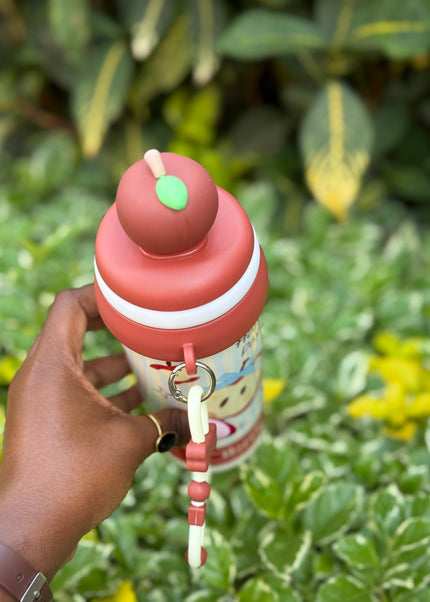 Kids Stainless Steel Vacuum Water Bottle with 3D Fruit Cap