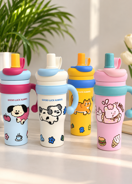 Kids & School Vacuum Stainless Steel Straw Tumbler Mug (860ml)