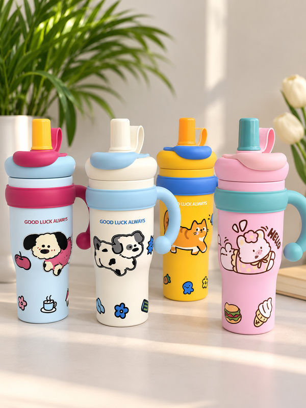 Kids & School Vacuum Stainless Steel Straw Tumbler Mug (860ml)