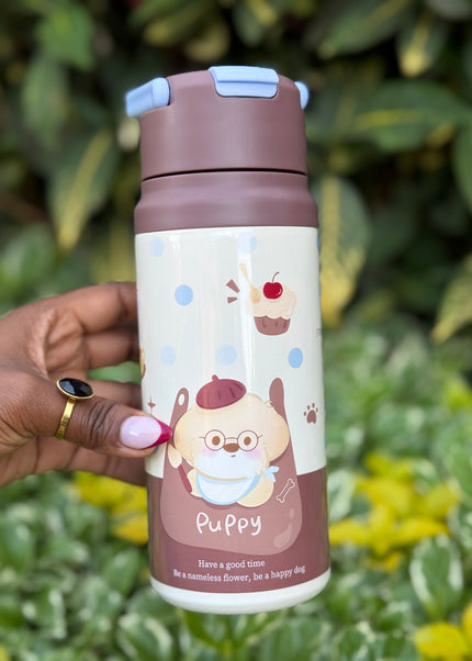 Kids Slim Stainless Steel Vacuum Water Bottle with Carry Loop