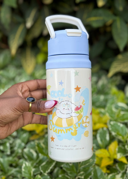 Kids Slim Stainless Steel Vacuum Water Bottle with Carry Loop