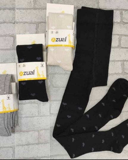Zual Pattern Cottons Stockings - Love hearts