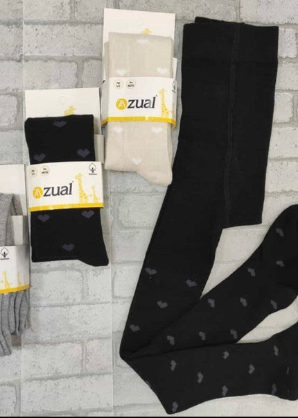 Zual Pattern Cottons Stockings - Love hearts