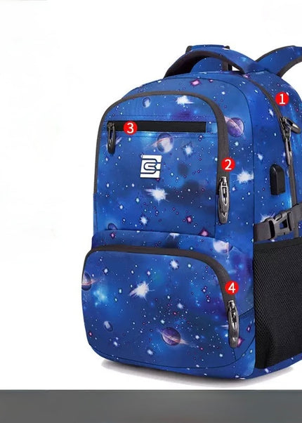 Large Capacity Waterproof Travel & School Backpack – USB Port, Anti-Theft, Unisex -  High School and Junior High School