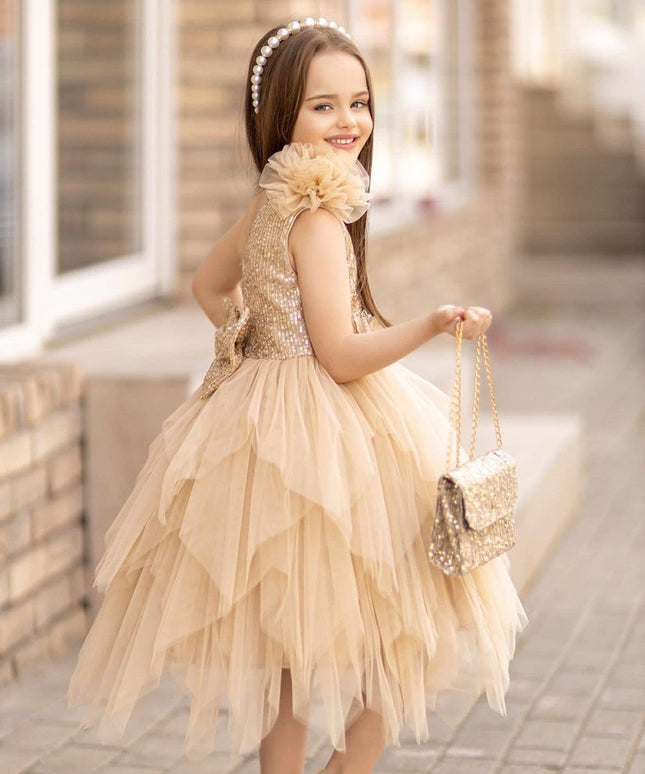 Golden Bloom Princess Dress
