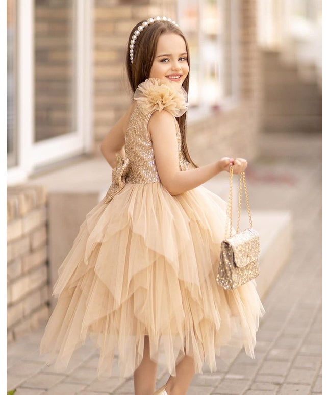Golden Bloom Princess Dress