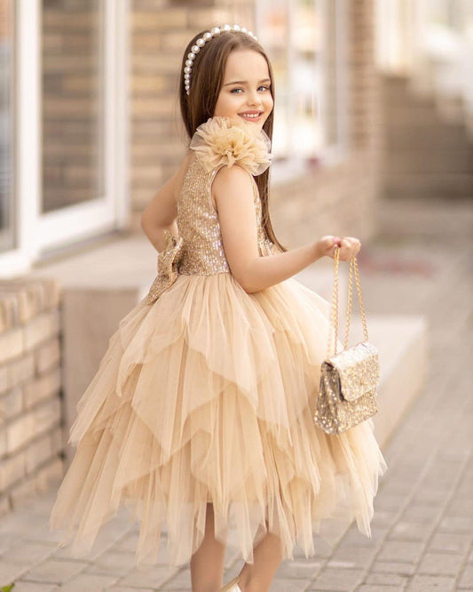 Golden Bloom Princess Dress