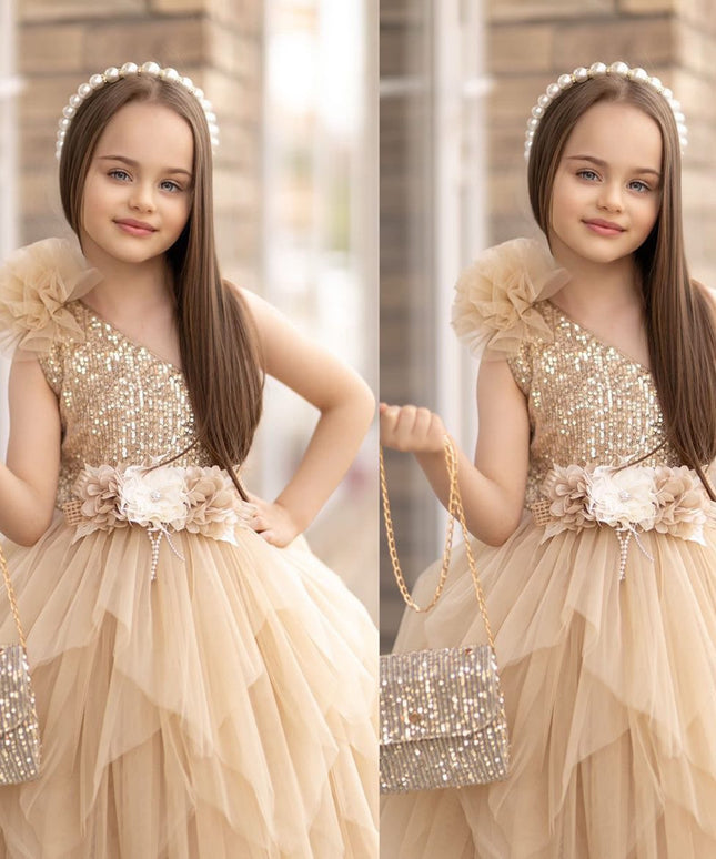 Golden Bloom Princess Dress