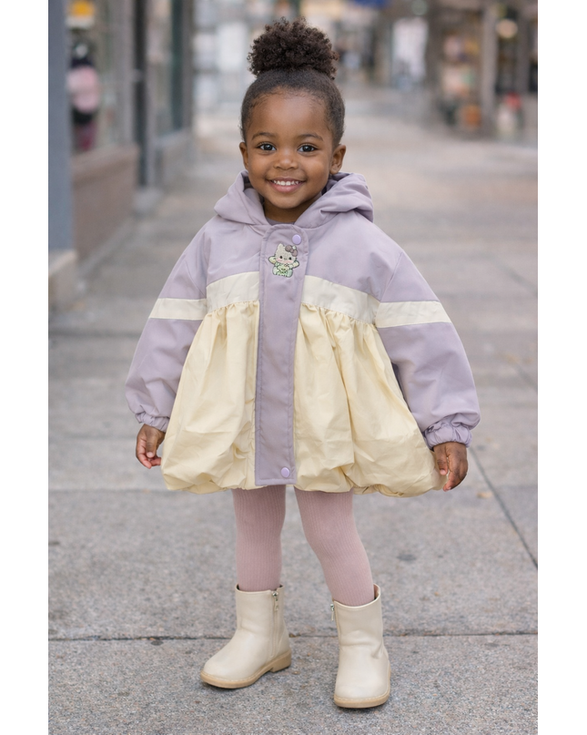 Girls Colorblock Hooded Puffer Jacket
