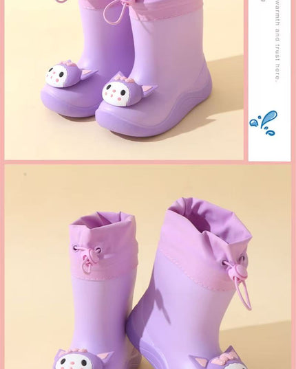 Kids Rainboots with Cute Cartoon Characters