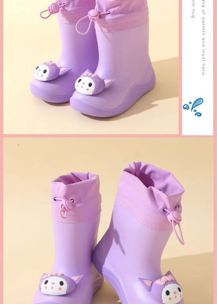 Kids Rainboots with Cute Cartoon Characters