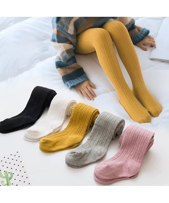 Ribbed Pattern Stockings for Girls