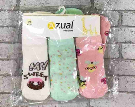 3 Pack Unisex Baby Socks - Cotton