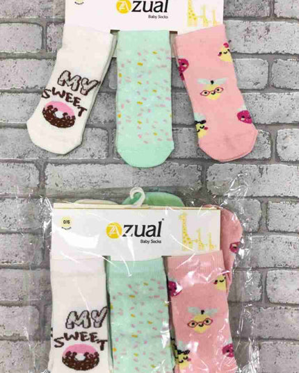3 Pack Unisex Baby Socks - Cotton