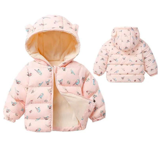 Toddlers Warm Jacket Bird Design