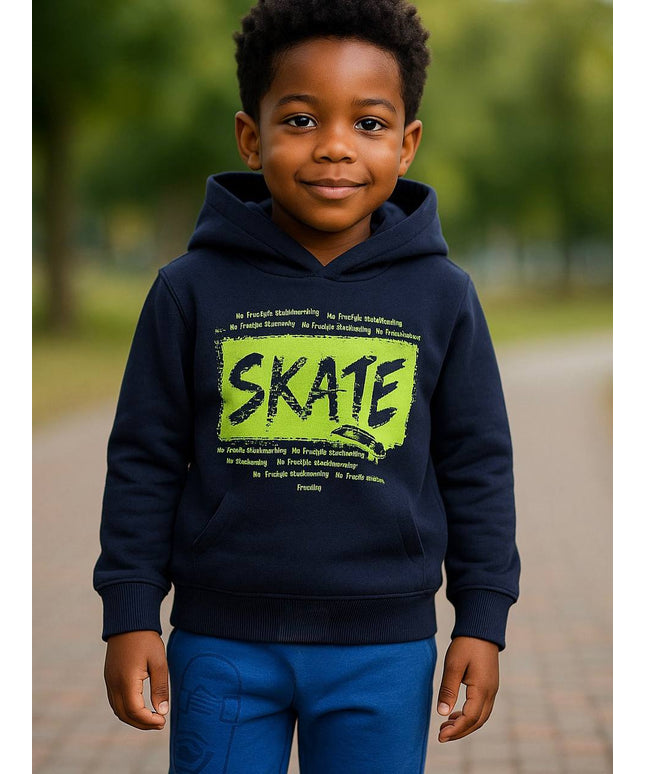 Boys’ “SKATE” Graphic Hoodie Track Suit