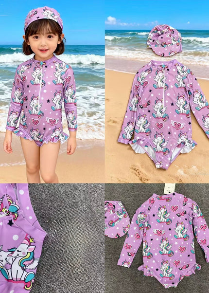 Girls Swimming Costume - Unicorn design for Small babies and toddlers