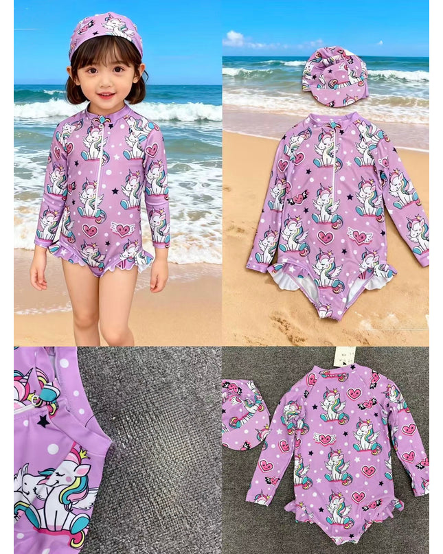 Girls Swimming Costume - Unicorn design for Small babies and toddlers