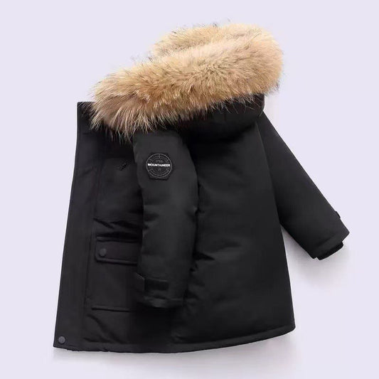 2025 - Unisex Luxe Longline Jacket – Elegant Cold-Season Coat with Fur Hood