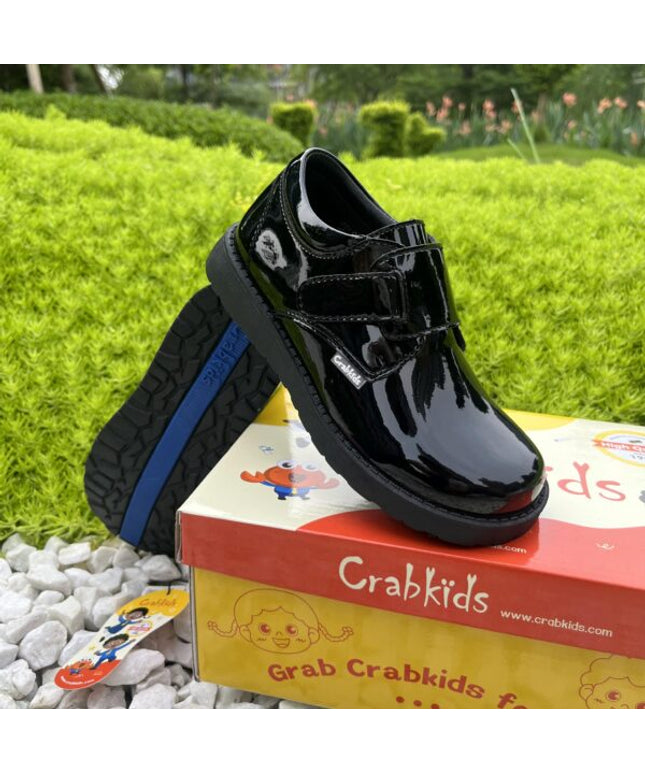 Crabkids Boys Wetlook School Shoes - P617301