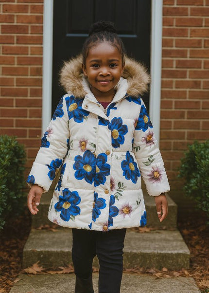 ❄️ Luxe Floral Hooded Jacket – Sunday Best Edition