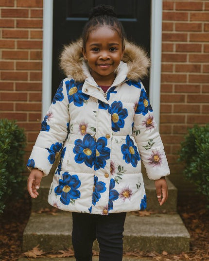 ❄️ Luxe Floral Hooded Jacket – Sunday Best Edition
