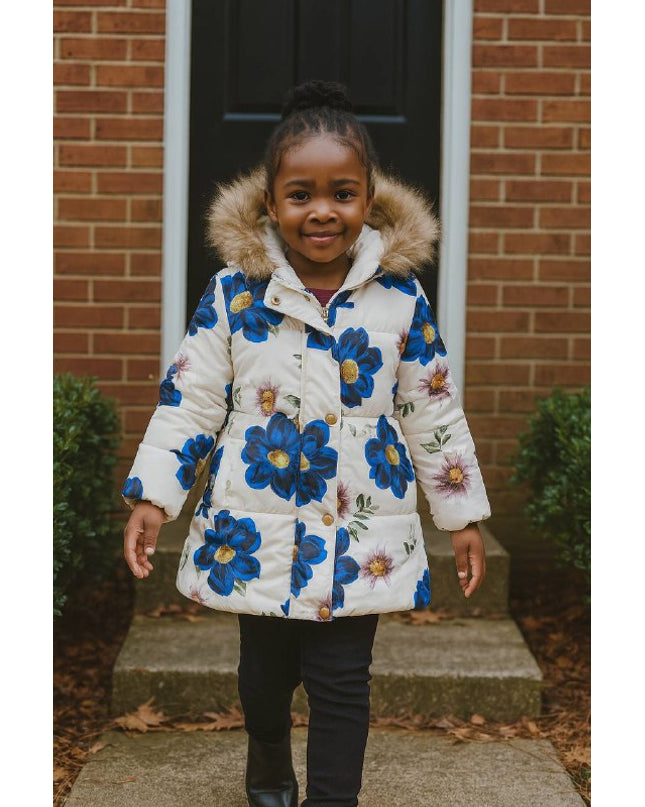 ❄️ Luxe Floral Hooded Jacket – Sunday Best Edition