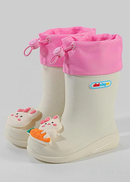 Quality Kids Rainboots with Drawstring & Inner Soles - Waterproof Rain Boots
